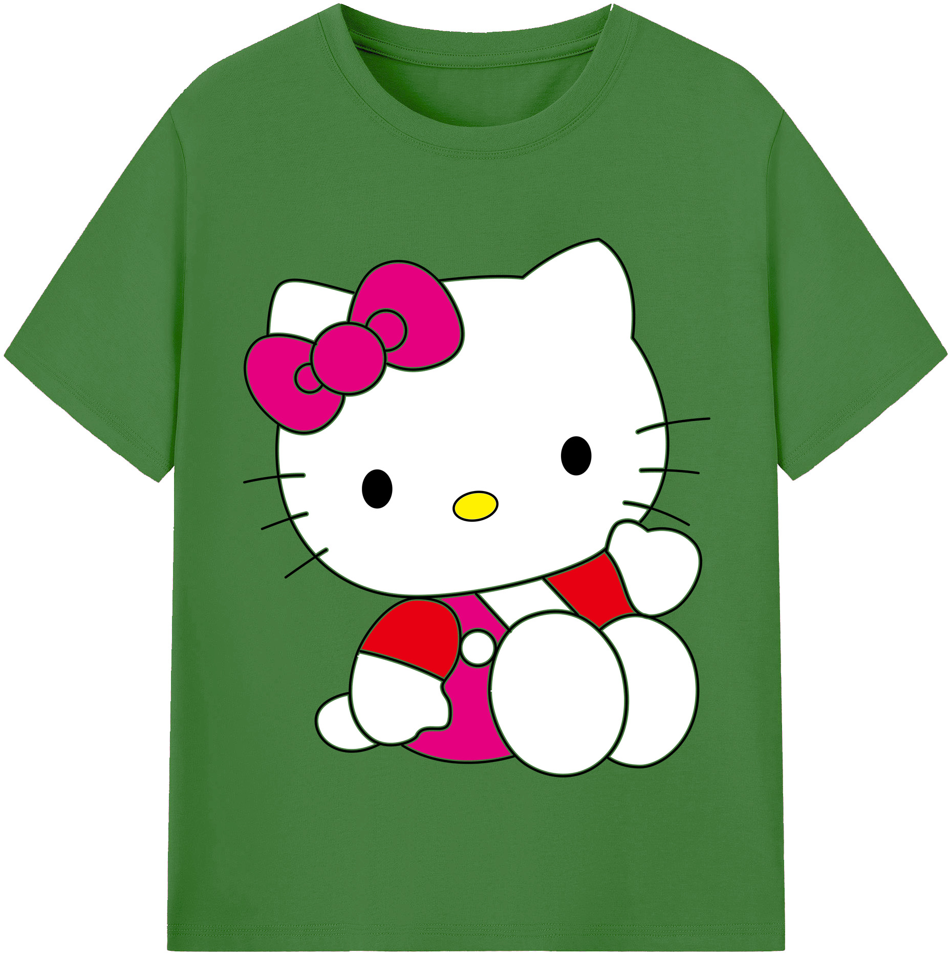 （画像用） Hello Kitty ハローキティ レディースカジュアルプリントTシャツ（綿100％）
